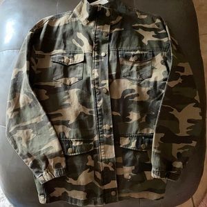 Army Denim jacket Oversized (fits Medium)